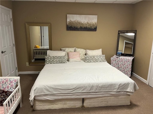 1159 Aurora Ct, Atlanta, GA 30338 - bedroom with dark carpet and a paneled ceiling