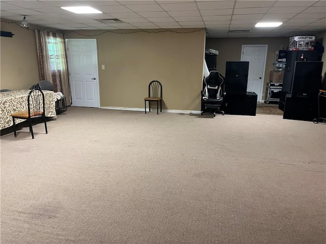 1159 Aurora Ct, Atlanta, GA 30338 - basement featuring carpet flooring and a drop ceiling