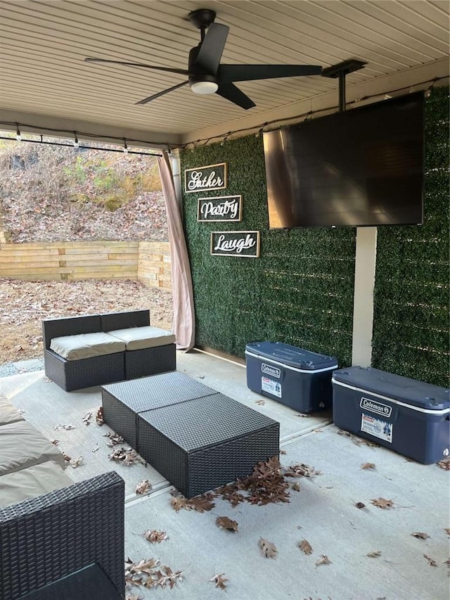 2208 Ginger Lake Dr NE, Conyers, GA 30013 - view of patio featuring a ceiling fan and an outdoor living space