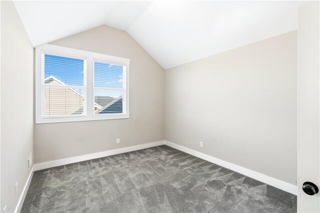 additional living space with carpet flooring and vaulted ceiling