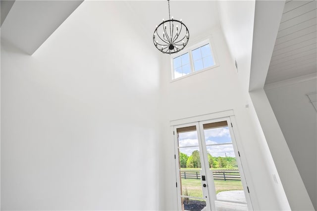 3601 Perry Smith Rd, Monroe, GA 30656 - details with an inviting chandelier and french doors