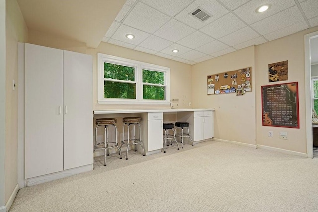 921 Laurel Crest Dr, Woodstock, GA 30189 - unfurnished office featuring carpet, a drop ceiling, baseboards, and recessed lighting