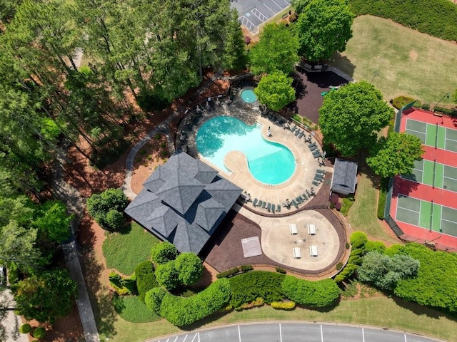921 Laurel Crest Dr, Woodstock, GA 30189 - drone / aerial view of a pool