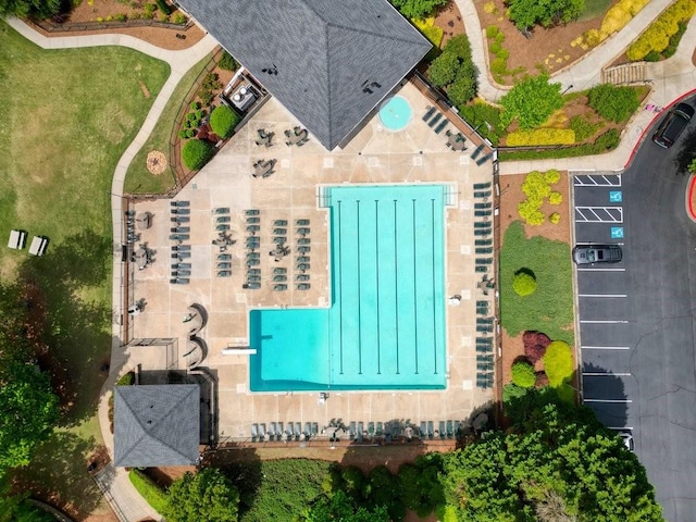 921 Laurel Crest Dr, Woodstock, GA 30189 - bird's eye view of a pool area