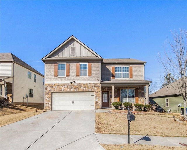 craftsman-style house with a garage