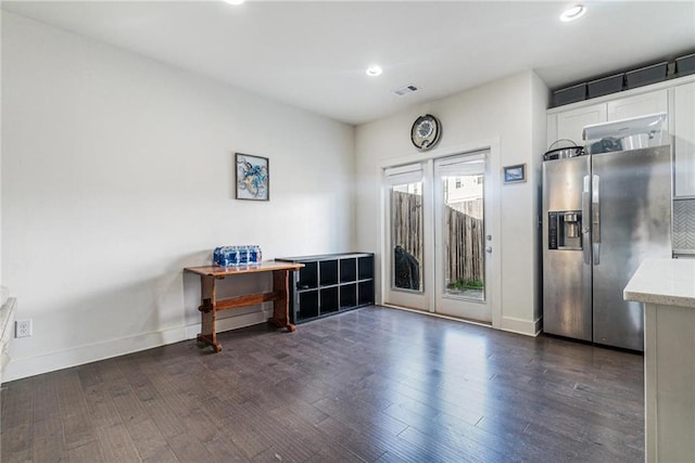 160 Auburn Gate Ln, Auburn, GA 30011 - dining space with dark wood finished floors, recessed lighting, and french doors