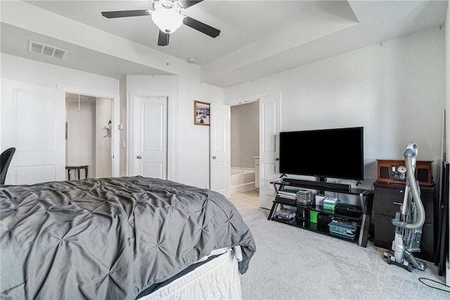 160 Auburn Gate Ln, Auburn, GA 30011 - bedroom featuring carpet flooring, connected bathroom, and a ceiling fan