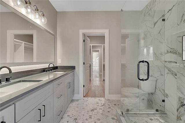 454 Connally St SE, Atlanta, GA 30312 - full bathroom with a marble finish shower and double vanity