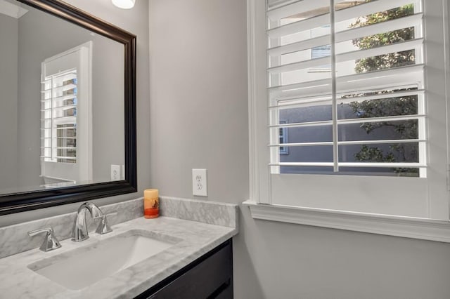 bathroom featuring plenty of natural light and vanity