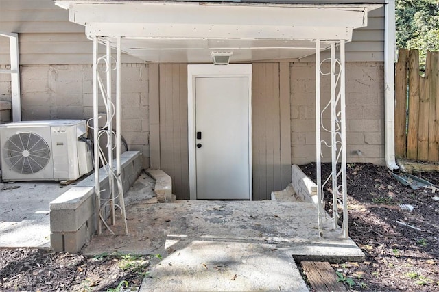 exterior space with ac unit