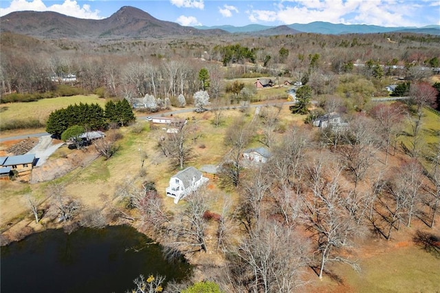 aerial view with a mountain view