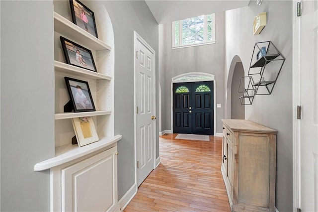 206 Kingsley Way, Woodstock, GA 30188 - entryway featuring light wood-type flooring and baseboards