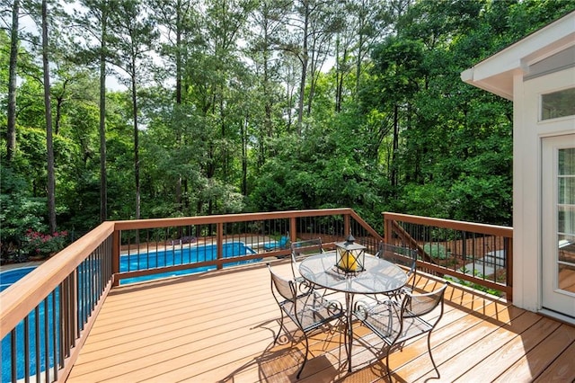 206 Kingsley Way, Woodstock, GA 30188 - wooden terrace featuring outdoor dining area