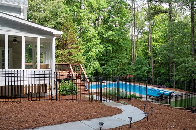 206 Kingsley Way, Woodstock, GA 30188 - view of swimming pool with a patio, a sunroom, and a playground