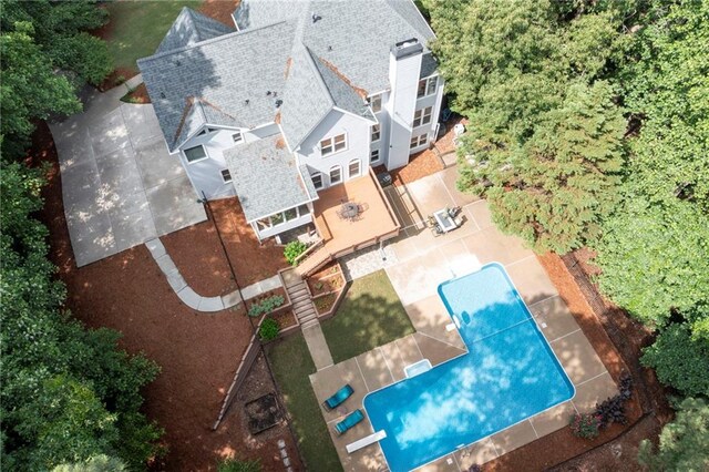 206 Kingsley Way, Woodstock, GA 30188 - view from above of property with a pool area