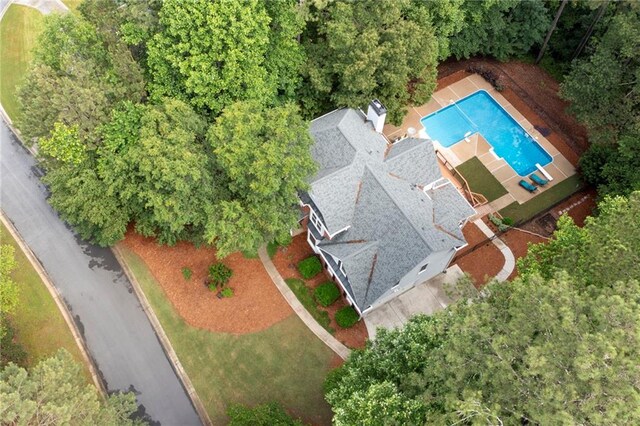 206 Kingsley Way, Woodstock, GA 30188 - view from above of property featuring a pool area