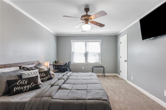 1123 Seaboard Ave NW, Atlanta, GA 30318 - bedroom featuring baseboards, carpet flooring, ceiling fan, and crown molding