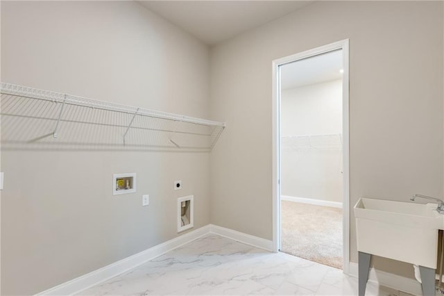 clothes washing area featuring washer hookup and electric dryer hookup