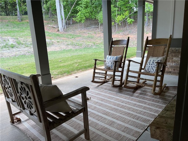 view of patio with covered porch