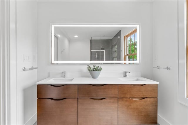 bathroom featuring dual bowl vanity