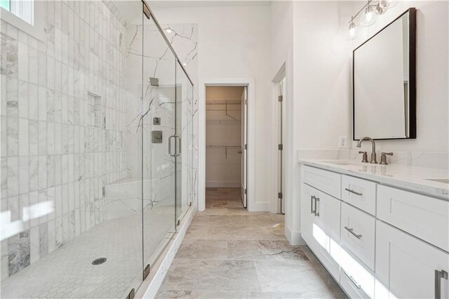 4815 Price Rd, Gainesville, GA 30506 - full bath with a marble finish shower, double vanity, and a walk in closet