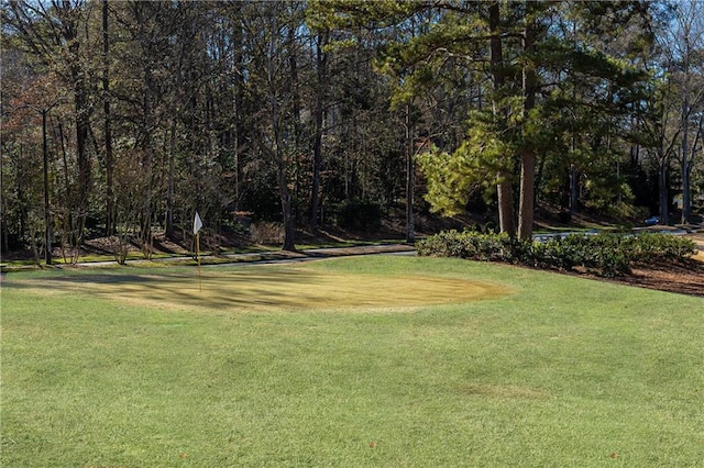 view of property's community featuring a yard