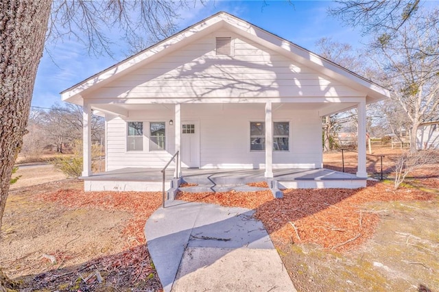 bungalow featuring a porch