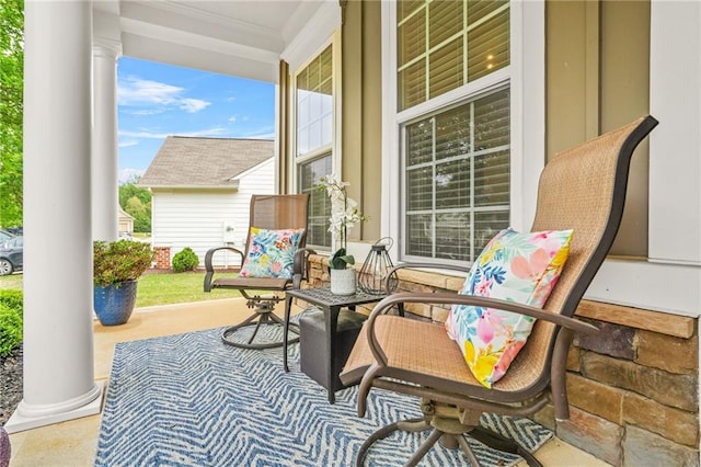 view of patio with a porch