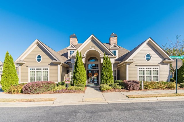 view of front facade featuring french doors