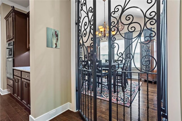 105 Laurel Canyon Trl, Canton, GA 30114 - detailed view of wood finished floors and a chandelier