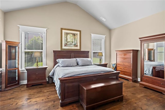 105 Laurel Canyon Trl, Canton, GA 30114 - bedroom with vaulted ceiling and dark wood-style floors