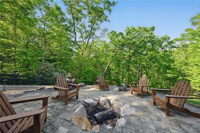 147 Lake Watch Pt, Cleveland, GA 30528 - view of patio / terrace with an outdoor fire pit