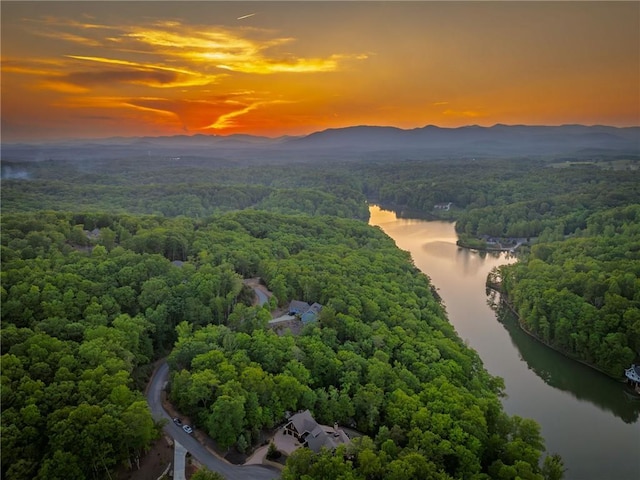147 Lake Watch Pt, Cleveland, GA 30528 - aerial view at dusk of a water and mountain view and a wooded view