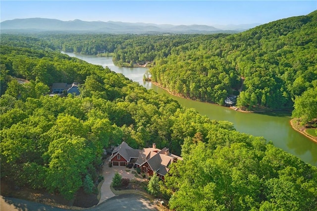 147 Lake Watch Pt, Cleveland, GA 30528 - aerial view of property's location with a forest and a water and mountain view