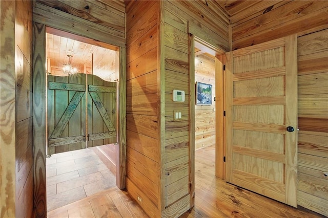 147 Lake Watch Pt, Cleveland, GA 30528 - corridor featuring wood walls and wood finished floors