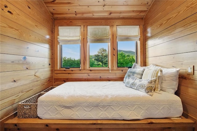 147 Lake Watch Pt, Cleveland, GA 30528 - bedroom featuring wooden walls, multiple windows, vaulted ceiling, and wooden ceiling