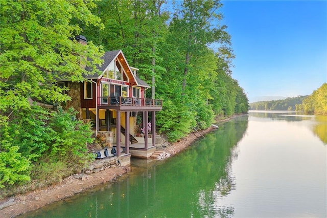 147 Lake Watch Pt, Cleveland, GA 30528 - water view with a heavily wooded area