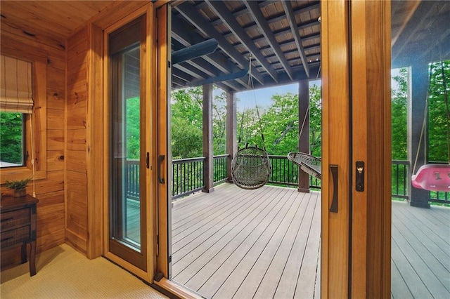 147 Lake Watch Pt, Cleveland, GA 30528 - entryway with wooden walls and wooden ceiling