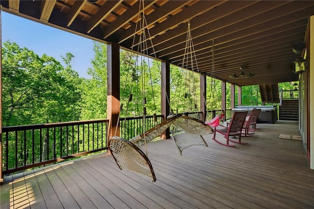 147 Lake Watch Pt, Cleveland, GA 30528 - deck featuring a covered hot tub