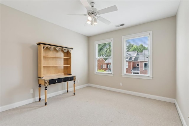 5882 Riverstone Cir Unit 15, Atlanta, GA 30339 - unfurnished office featuring light carpet, a ceiling fan, and baseboards