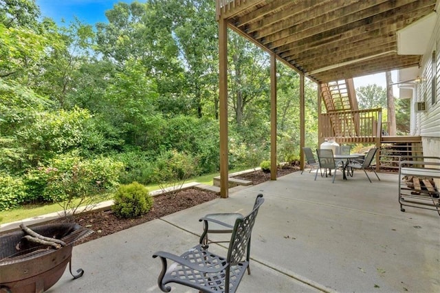 17 Sassafras Trl NE, Cartersville, GA 30121 - view of patio featuring stairs and outdoor dining space