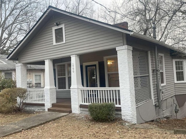 view of front of home featuring covered porch