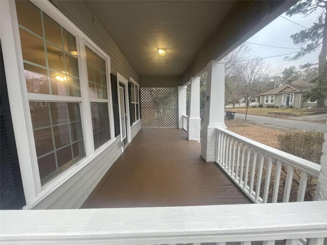 deck with covered porch