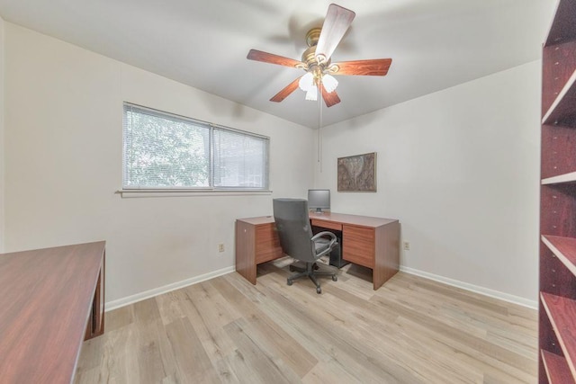 1111 Clairemont Ave Unit N3, Decatur, GA 30030 - office with light wood-style flooring, baseboards, and a ceiling fan