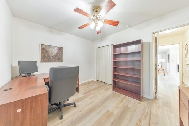 1111 Clairemont Ave Unit N3, Decatur, GA 30030 - office featuring light wood-style floors, a ceiling fan, and baseboards