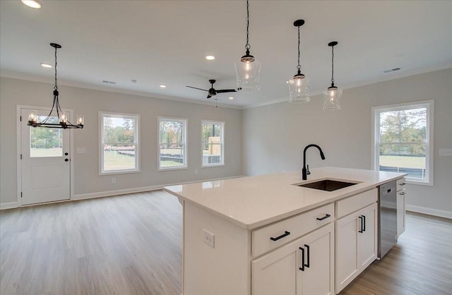 101 Priestwood Ln, Acworth, GA 30102 - kitchen with a sink, dishwasher, healthy amount of natural light, light wood-style flooring, and recessed lighting