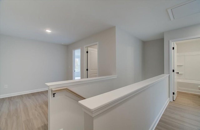 101 Priestwood Ln, Acworth, GA 30102 - hall with light wood-style flooring, baseboards, and recessed lighting