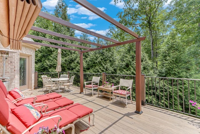 5359 Point S Dr, Gainesville, GA 30504 - deck featuring outdoor dining space and a pergola