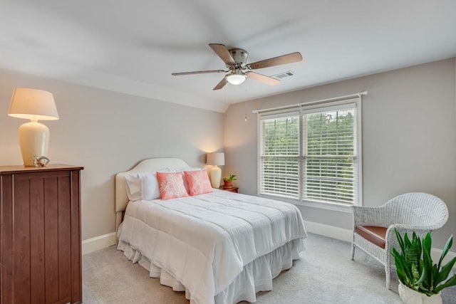 5359 Point S Dr, Gainesville, GA 30504 - bedroom with light colored carpet and ceiling fan