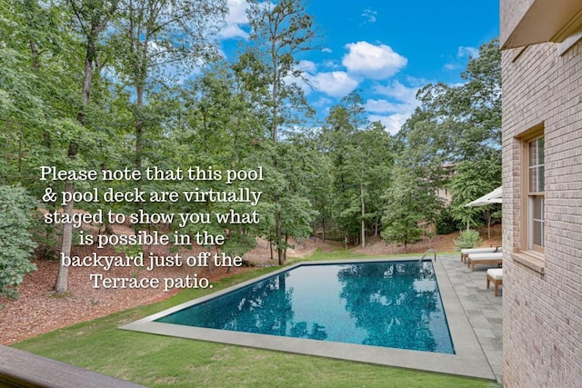 5359 Point S Dr, Gainesville, GA 30504 - swimming pool with a patio area and view of scattered trees